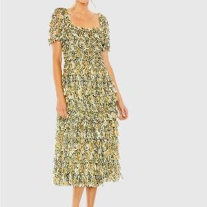 Floral Ruffle Midi Dress